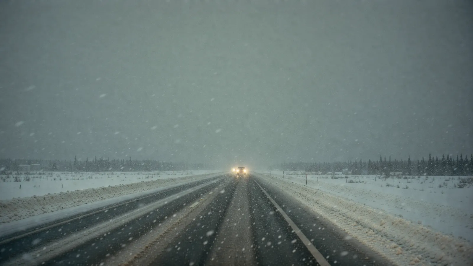 Fine lines of pale light running across a cold blue-grey field, like signals over snow