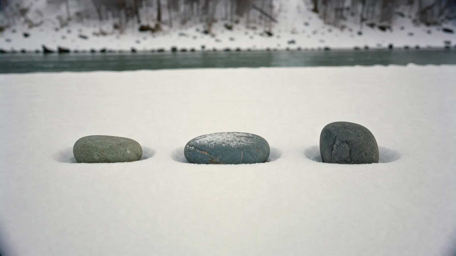 Abstract, muted winter-toned image suggesting a short list being checked off
